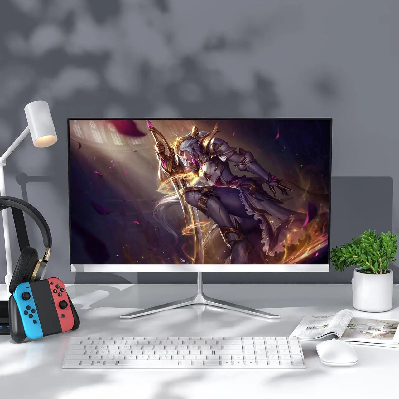 Alt view image 2 of 5 - PONKLOIE All-in-One Desktop,All-in-one Desktop Computer,Intel Quad-Core N5095 Processor,16GB RAM, 512GB SSD, Dual-Band WiFi 2.4/5.0Ghz & Bluetooth, Windows 11, Includes Keyboard and Mouse Set