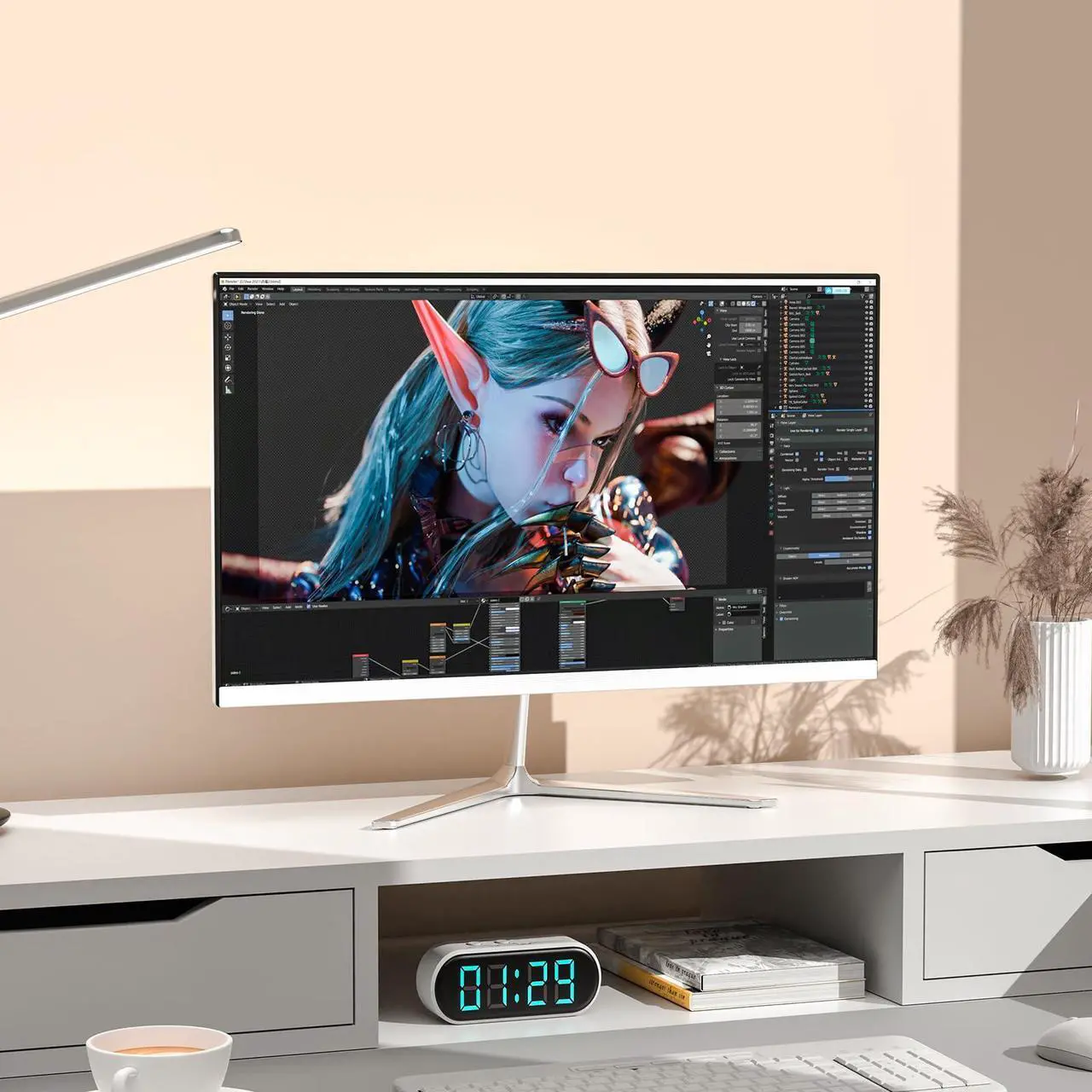 Alt view image 4 of 5 - PONKLOIE All-in-One Desktop,All-in-one Desktop Computer,Intel Quad-Core N5095 Processor,16GB RAM, 512GB SSD, Dual-Band WiFi 2.4/5.0Ghz & Bluetooth, Windows 11, Includes Keyboard and Mouse Set