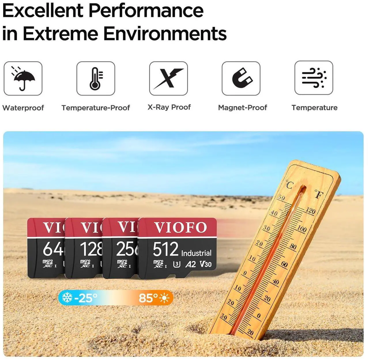 Alt view image 5 of 5 - VIOFO 512GB Industrial Grade microSD Card, U3 A2 V30 High Speed Memory Card with Adapter, Support Ultra HD 4K Video Recording