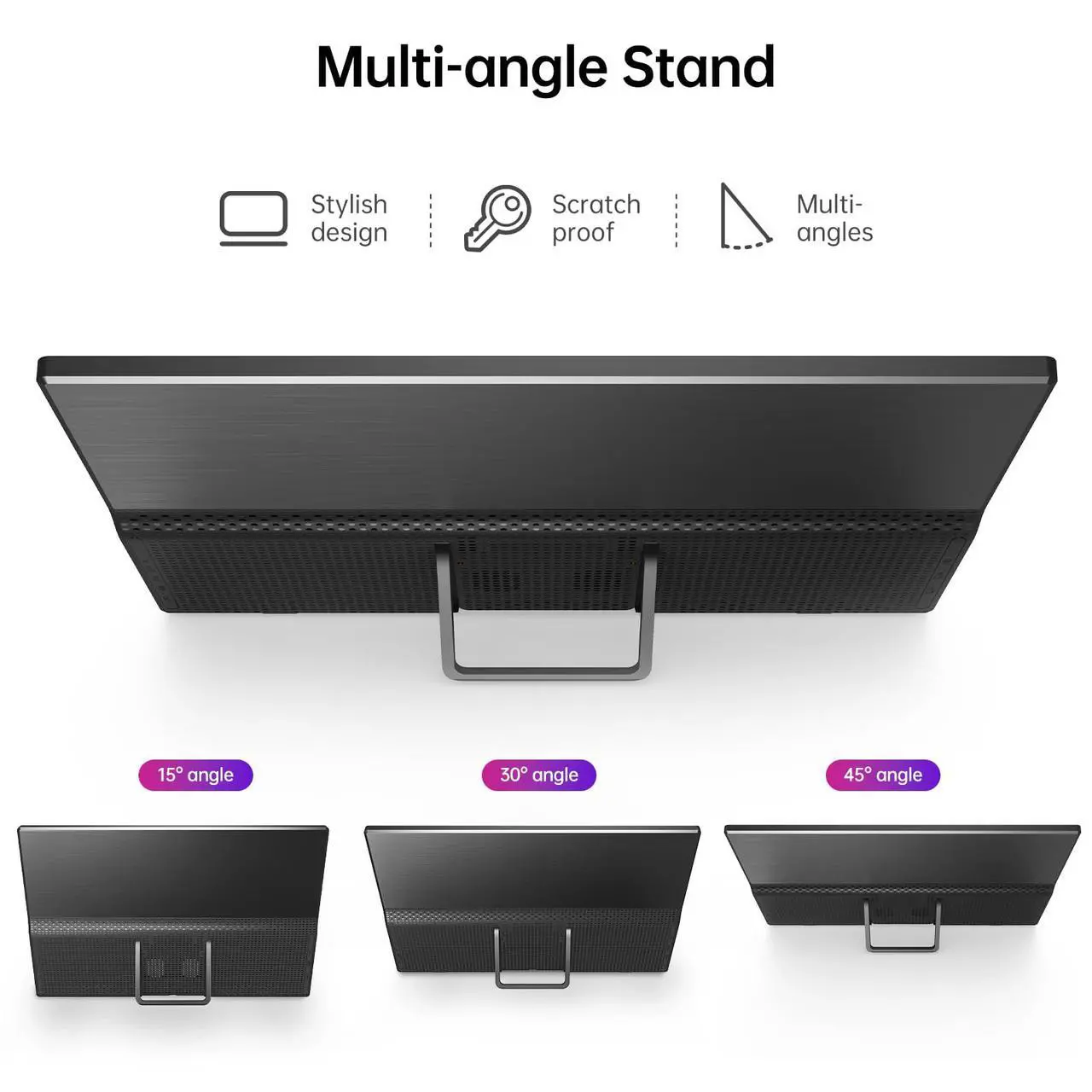 Alt view image 5 of 5 - Yxk Portable Monitor 15.6 Inch 1080P USB-C HDMI Ultra-Slim Travel Monitor with Kickstand, for Laptop, PC, Mac Phone, PS, Xbox, Swich IPS Ultra-Thin Zero Frame Gaming