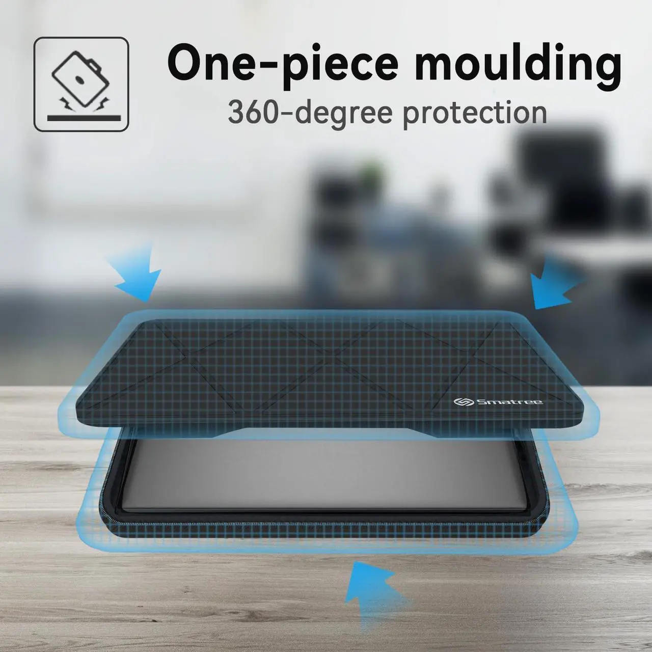 Alt view image 4 of 5 - Smatree Hard EVA Protective Sleeve Case Compatible for 14inch Dell Latitude 3445 Chromebook Laptop, for 14inch Dell New Vostro 14 Laptop Carry Travel Case Waterproof Sleeve (X8251)