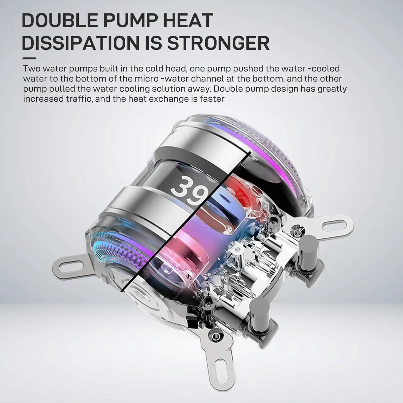 Alt view image 2 of 5 - ALSEYE Infinity i360 Water Cooling System - 360mm Radiator, Dual LED Pumps, Temperature Display, 3x120mm ARGB & PWM Fans, Low Noise Operation - Compatible with Intel LGA 1700/1200 / AMD AM5/AM4-White