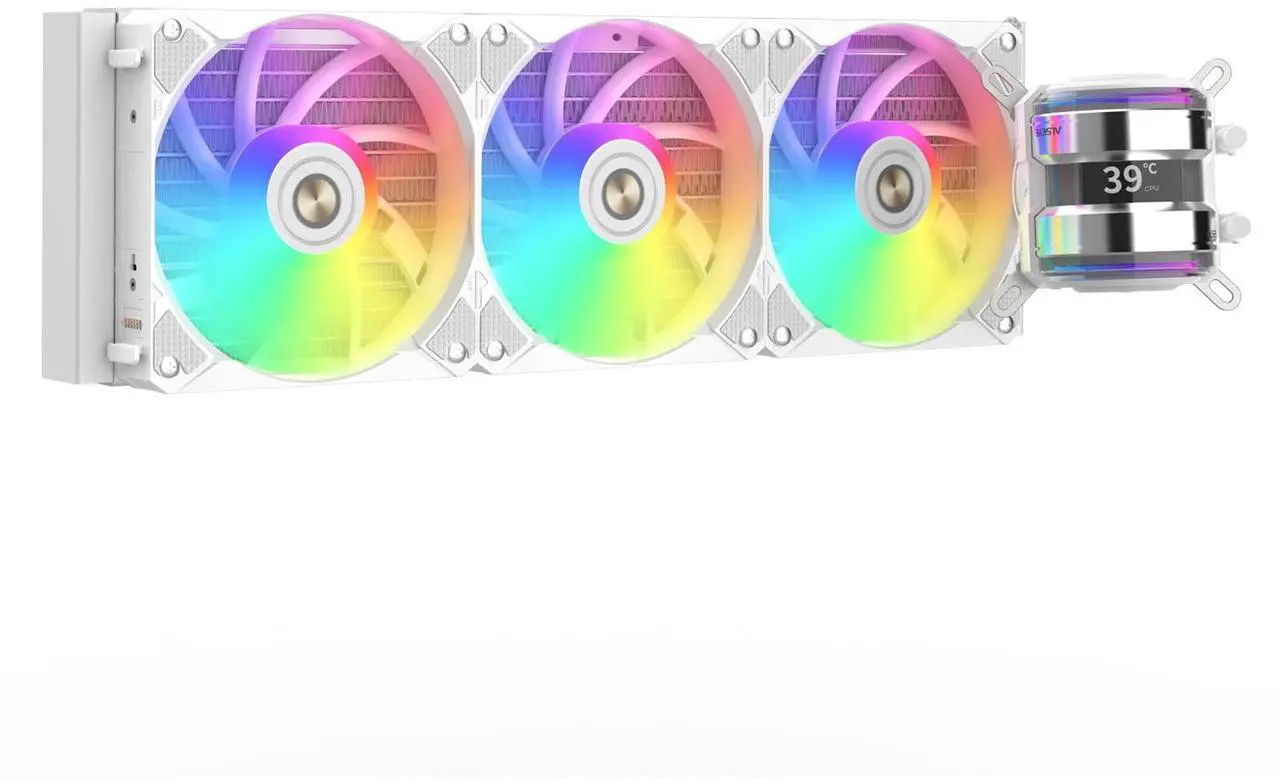 Main image of ALSEYE Infinity i360 Water Cooling System - 360mm Radiator, Dual LED Pumps, Temperature Display, 3x120mm ARGB & PWM Fans, Low Noise Operation - Compatible with Intel LGA 1700/1200 / AMD AM5/AM4-White