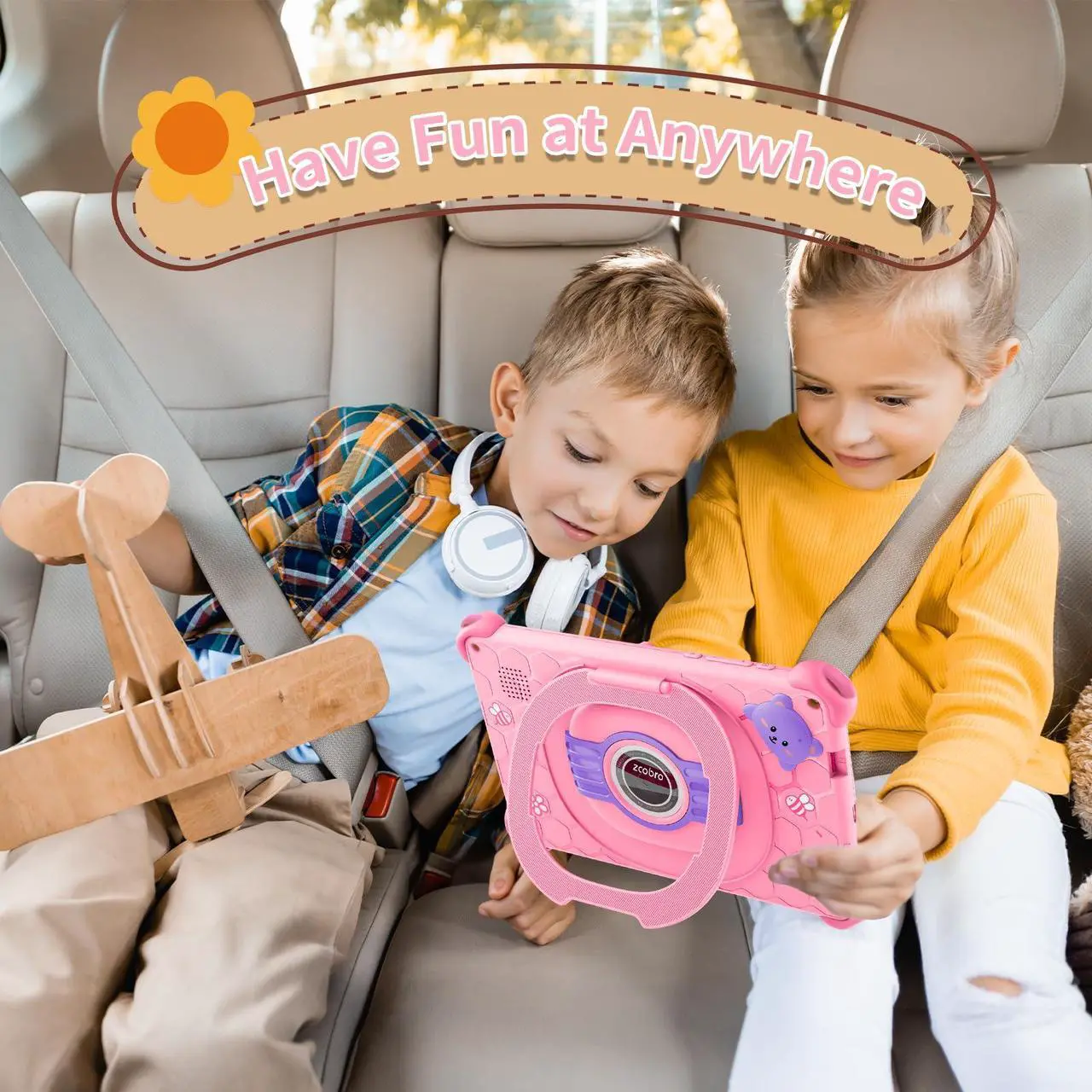 Alt view image 5 of 5 - zcobro Kids Tablet 7" Toddler Learning Tablets for Child with Case 2GB RAM 32GB ROM Bluetooth WiFi GMS Parental Control Children-Tablet for Girls Boys Free Games and App Preinstalled, Pink
