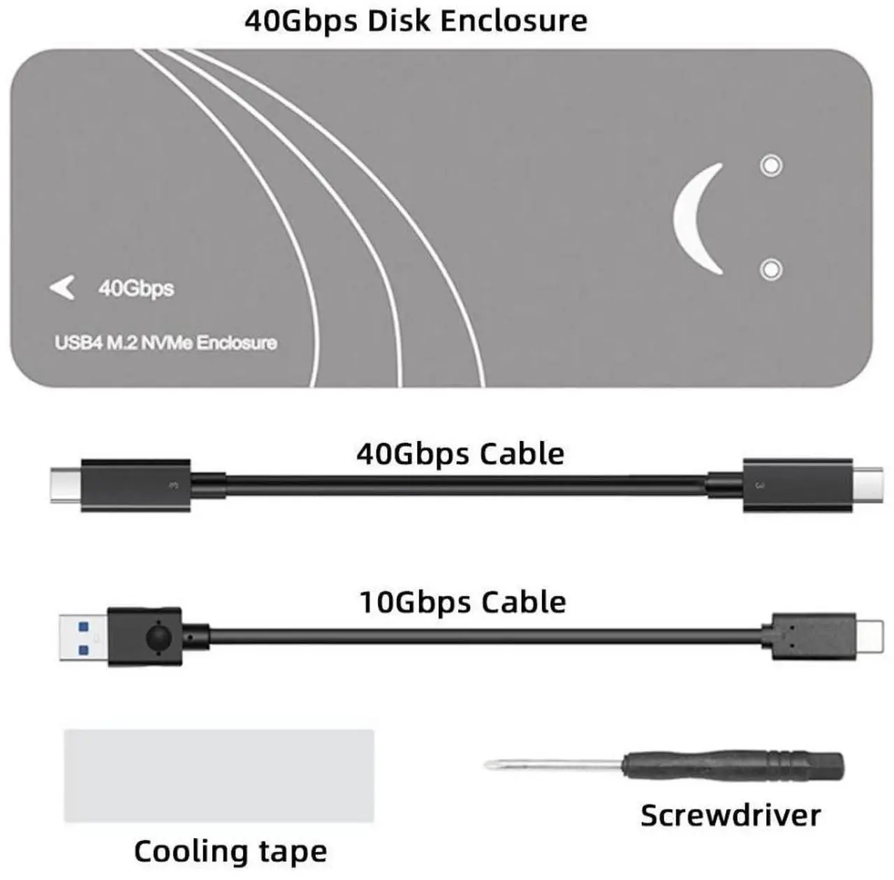 Alt view image 4 of 5 - ChenYang M.2 NVME SSD Enclosure Adapter,USB C 4.0 40Gbps  USB 3.2 Gen 2 20Gbps to NVME SSD Disk External Enclosure with ASM2464 Chipset