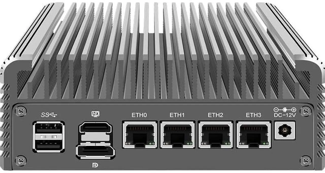 Alt view image 3 of 5 - CWWK Firewall Mini PC Intel N Series N100, DDR5 N0 RAM N0 SSD,4 x 2.5GbE i226V LAN,Micro Router Appliance,AES-NI,OPNsense