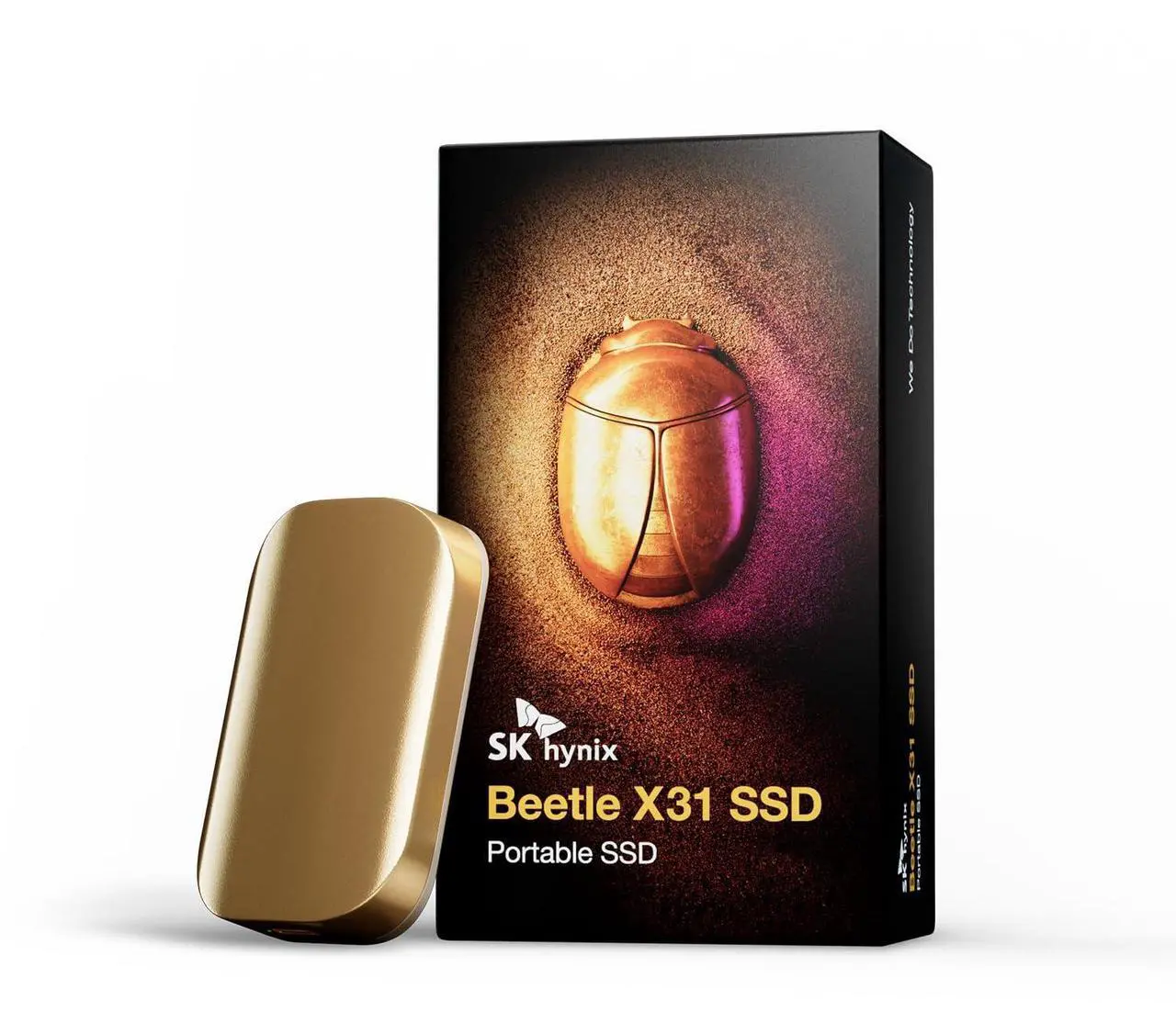 Main image of SK hynix Beetle X31 1TB Portable SSD with DRAM, up to 1050MB/s, USB 3.2 Gen2, External Hard Drive Compatible with PC, Mac, Laptop, PS5 (Champagne Gold)
