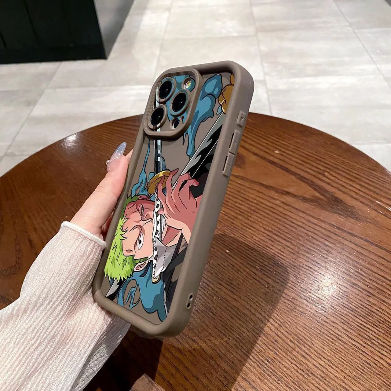 Alt view image 3 of 3 - Case For iPhone 12 Pro Zoro Luffy Full Protective Phone Case Anti Drop Cover
