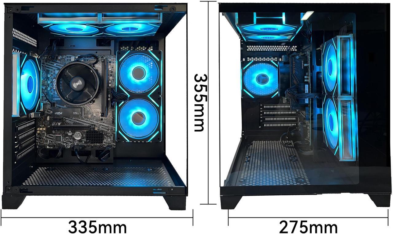Alt view image 5 of 6 - YAWYORE Gaming Desktop Computer PC,AMD Ryzen 5 5600GT,16GB RAM and 1TB M.2 NVMe PCle4.0,ARGB FAN,WiFi+BT5.0,Game Design Office console,Sea View Room,Prebuilt Gaming PC Tower