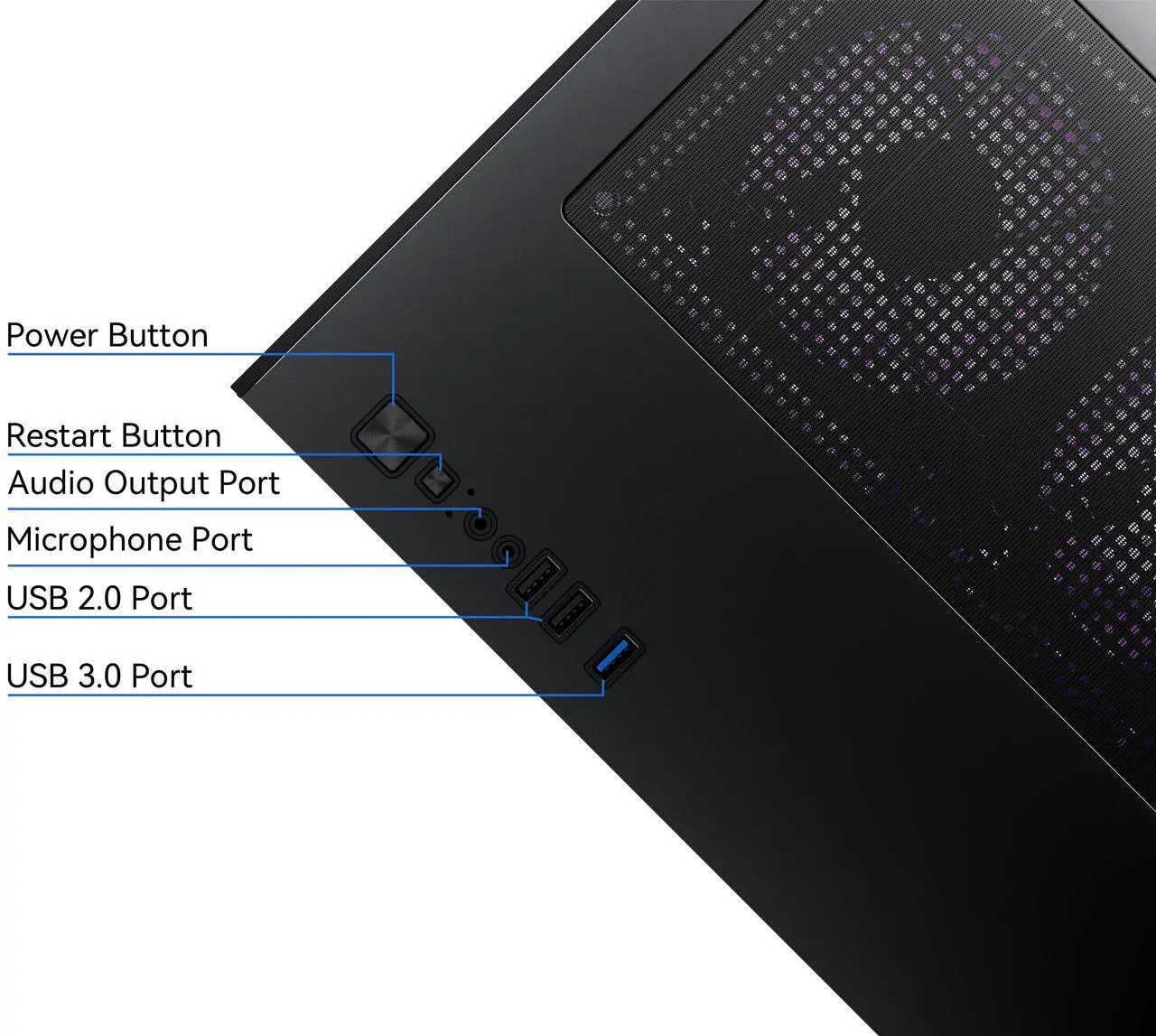 Alt view image 6 of 6 - YAWYORE Gaming PC Desktop computer, Ryzen 7 5700X,RTX 4060 ,32GB DDR4 RAM and 1TB M.2 NVMe SSD ,WiFi6E+BT5.3, 240 Liquid Cooler , ARGB Fans ,Game Design Office,Sea View Room,Windows 11 Tower Prebuilt