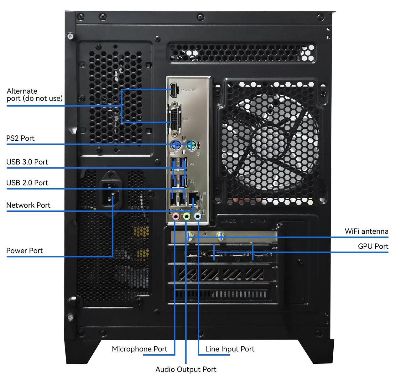 Alt view image 5 of 6 - YAWYORE Gaming PC Desktop computer, Ryzen 7 5700X,RTX 4060 ,32GB DDR4 RAM and 1TB M.2 NVMe SSD ,WiFi6E+BT5.3, 240 Liquid Cooler , ARGB Fans ,Game Design Office,Sea View Room,Windows 11 Tower Prebuilt