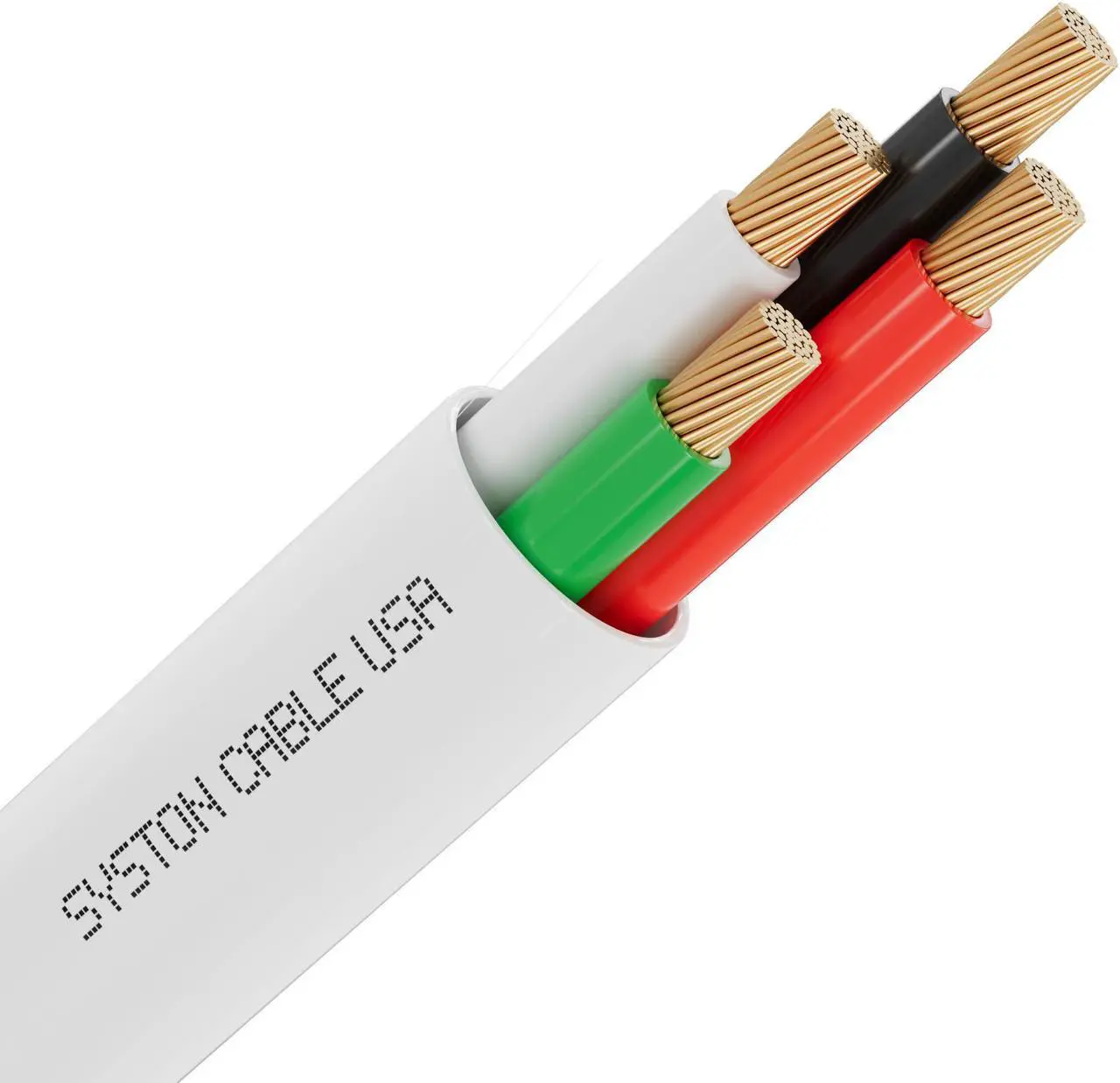 Main image of SYSTON CABLE TECHNOLOGY 16/4 Fire Security Burglar Station Alarm Control Cable Wire CL3P Stranded White 1000 ft.