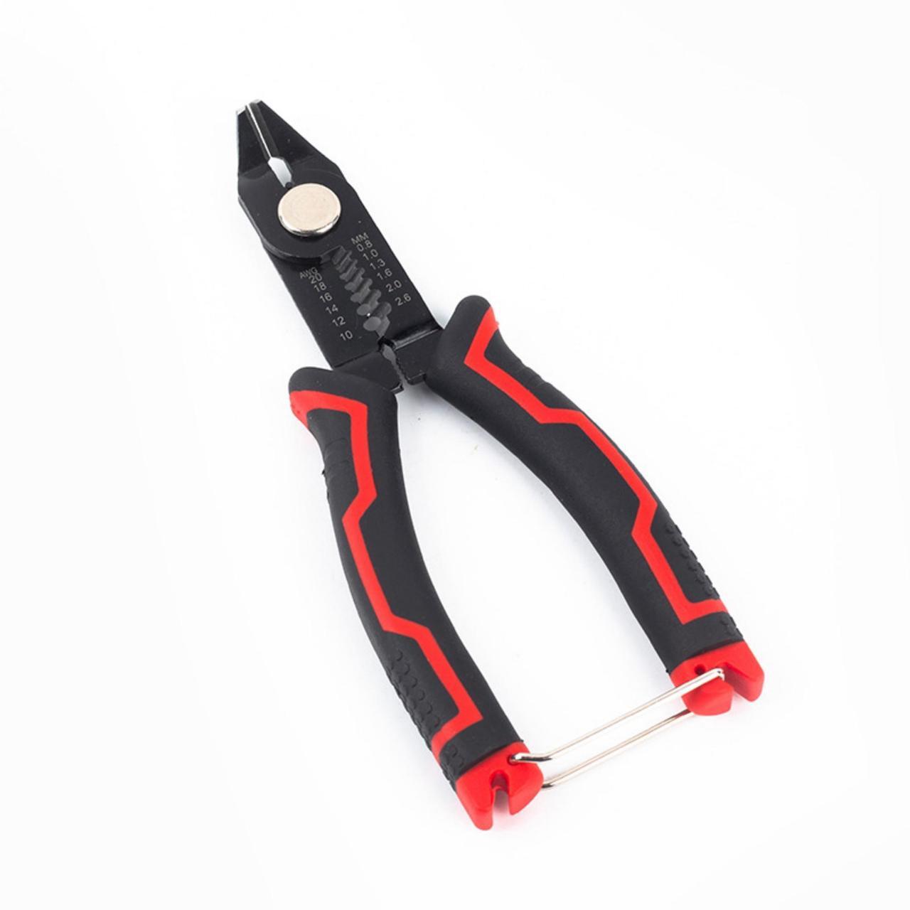 Alt view image 2 of 7 - SYSTON CABLE TECHNOLOGY 6-inch Wire Stripper and Cutters, 10-20 AWG Wire Stripper Tool Precision Flush Plier with Safety Lock and Curved Bevel Design, Diagonal Side Cutter for Electronics, Jewelry