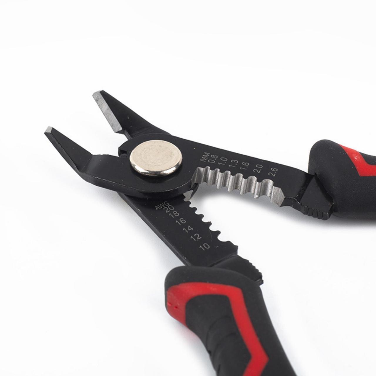 Alt view image 5 of 7 - SYSTON CABLE TECHNOLOGY 6-inch Wire Stripper and Cutters, 10-20 AWG Wire Stripper Tool Precision Flush Plier with Safety Lock and Curved Bevel Design, Diagonal Side Cutter for Electronics, Jewelry