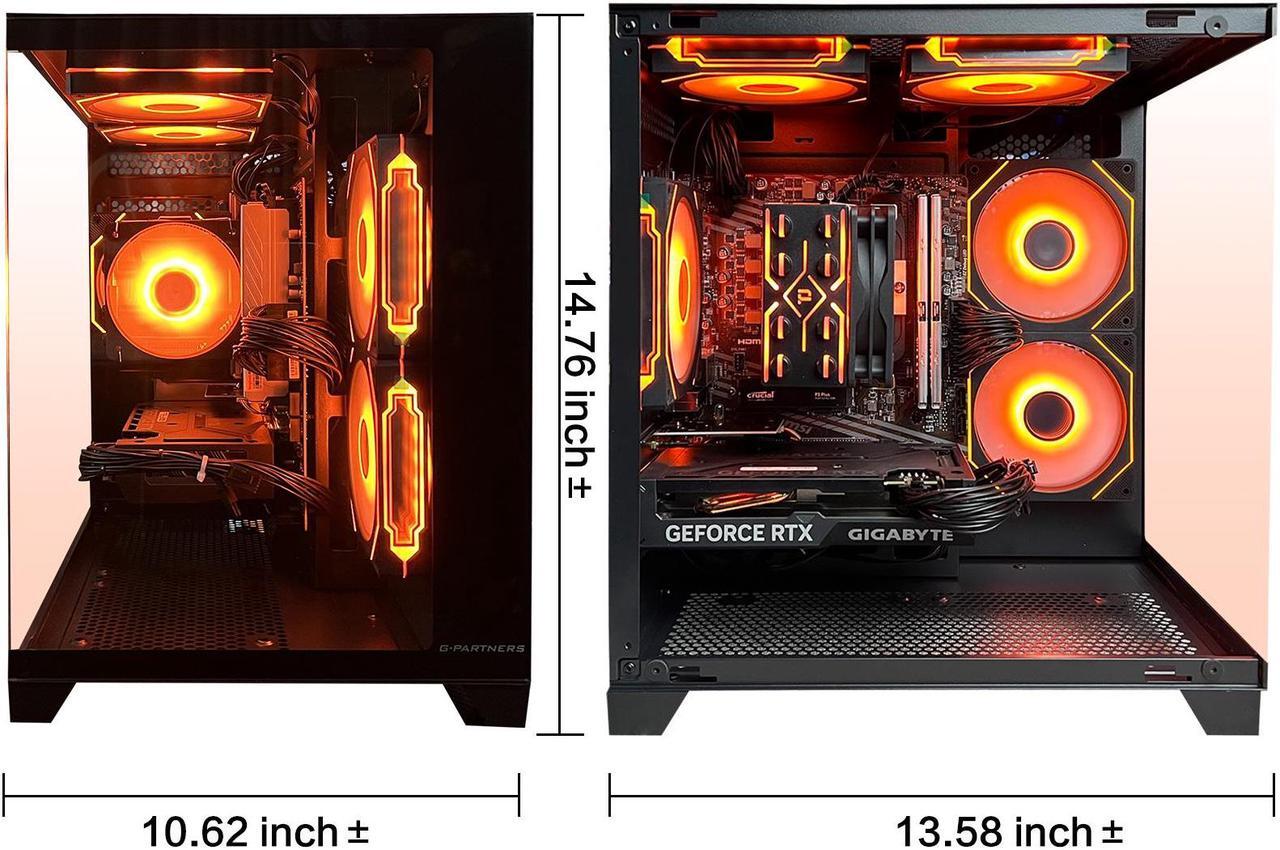 Alt view image 5 of 6 - HZG Gaming Desktop Computer PC,AMD Ryzen 7 5700X,RTX 4060 8G  32GB RAM and 1TB NVMe M.2 SSD, WiFi6E, ARGB Fan, Prebuilt Gaming PC Tower