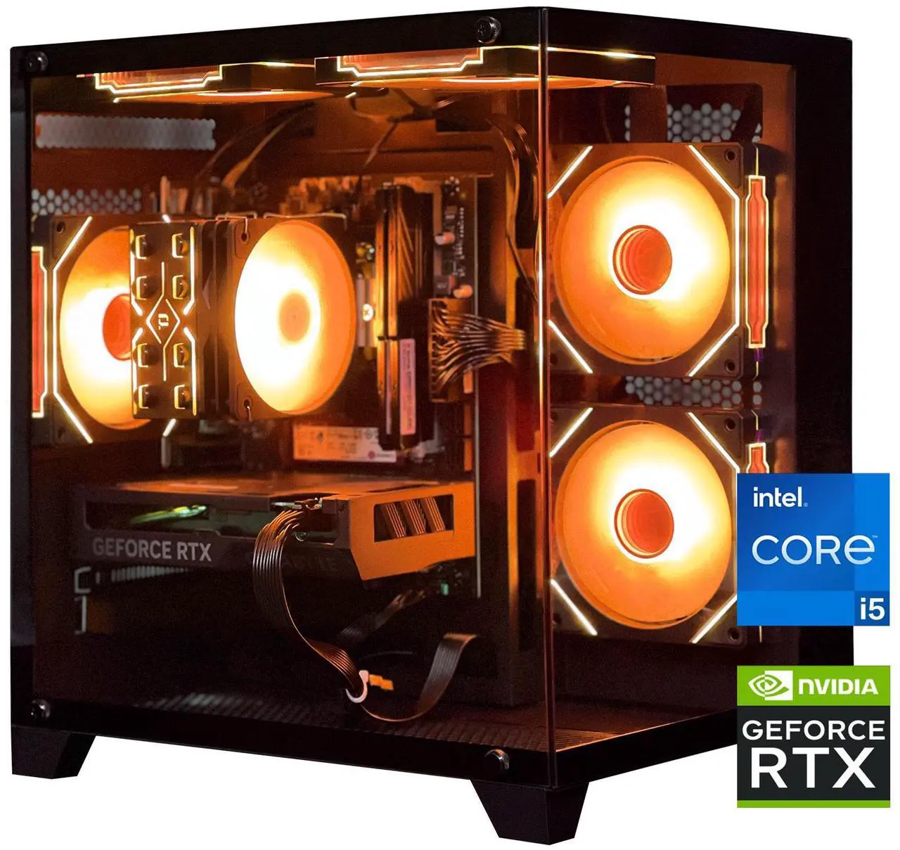 Main image of HZG Gaming Desktop Computer PC,Intel Core i5-13400F GeForce RTX 5060 8G 32GB RAM and 1TB NVMe M.2 SSD, WiFi6E, ARGB Fan, Prebuilt Gaming PC Tower