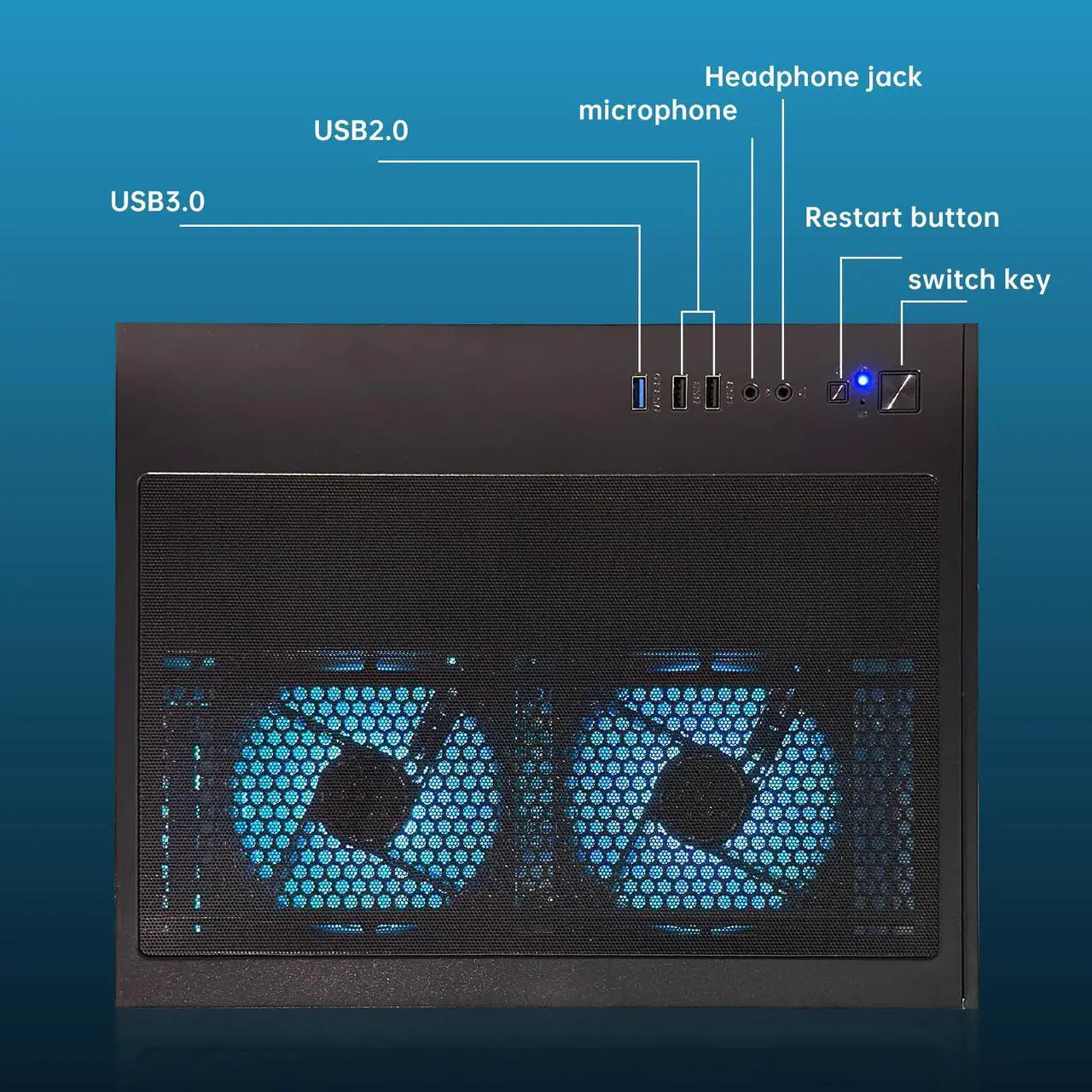 Alt view image 6 of 6 - HZG Gaming Desktop Computer PC,Intel Core i5-13400F GeForce RTX 5060 8G 32GB RAM and 1TB NVMe M.2 SSD, WiFi6E, ARGB Fan, Prebuilt Gaming PC Tower