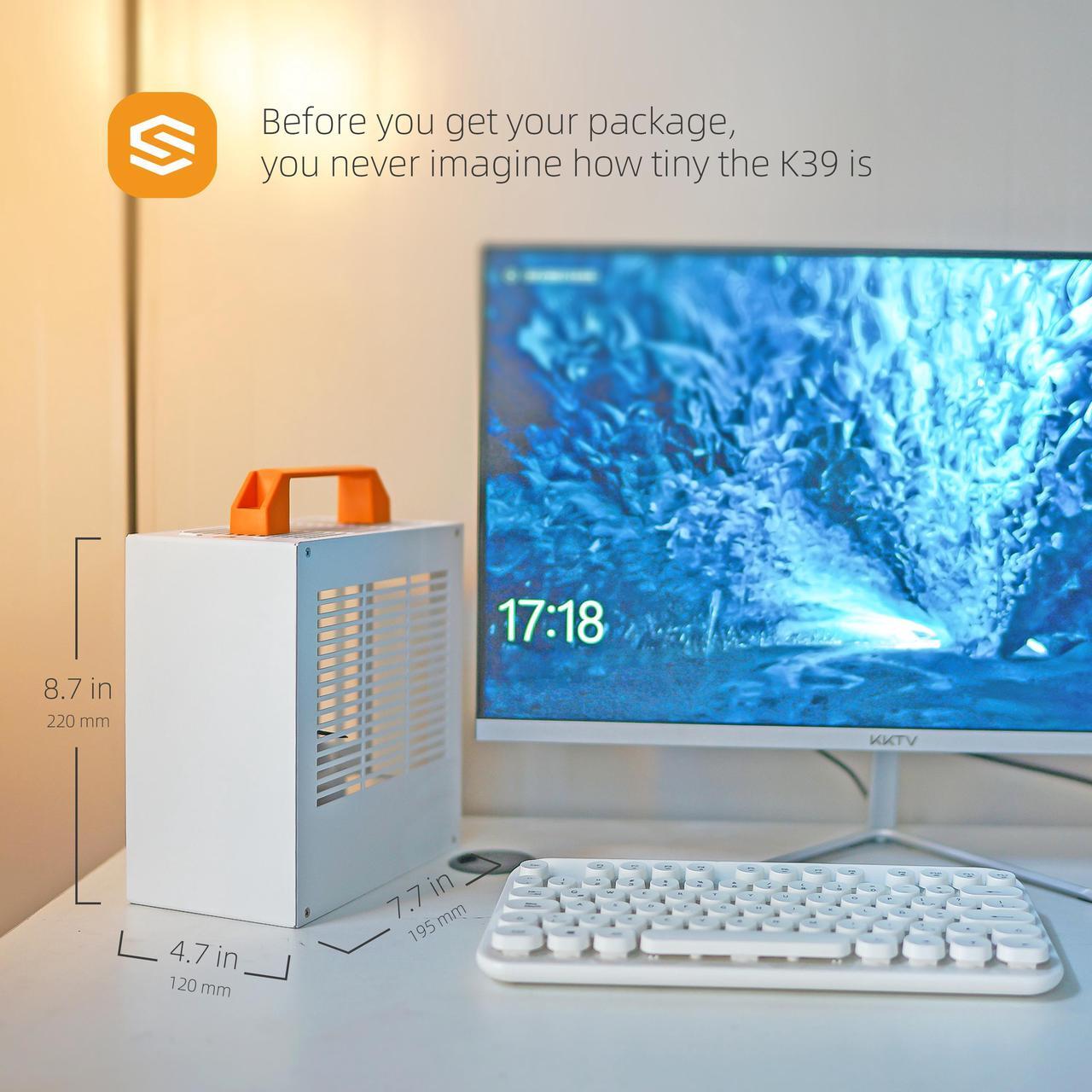 Alt view image 4 of 6 - SGPC ITX Mini Case - K39 (Steel) / Includes Two Handles / Comes with 2 Standard Ventilated Side Panels and 1 Extra Acrylic Ventilated Side Panel / 5.1L Ultra-Small SFF Case
