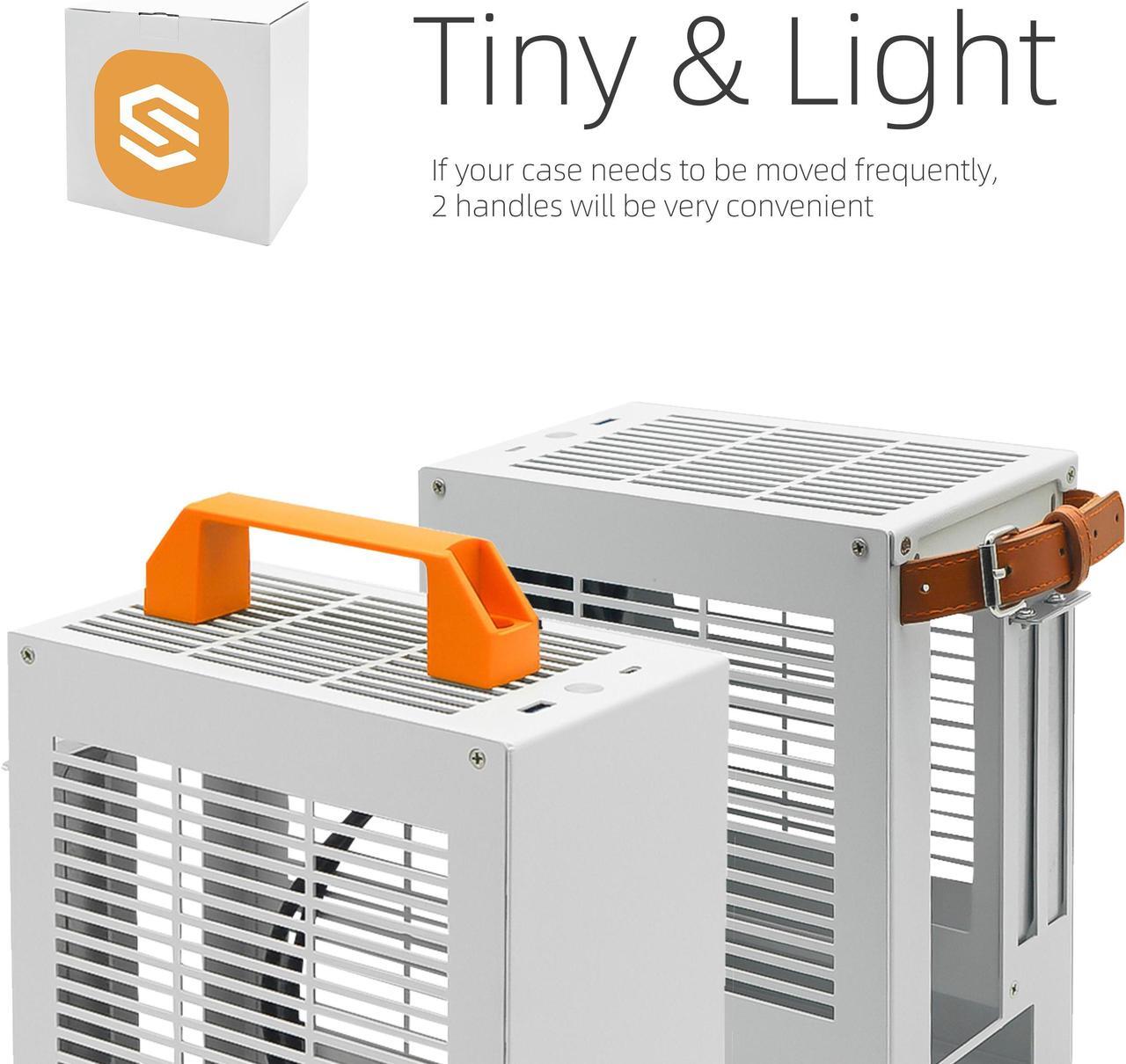 Alt view image 7 of 6 - SGPC ITX Mini Case - K39 (Steel) / Includes Two Handles / Comes with 2 Standard Ventilated Side Panels and 1 Extra Acrylic Ventilated Side Panel / 5.1L Ultra-Small SFF Case