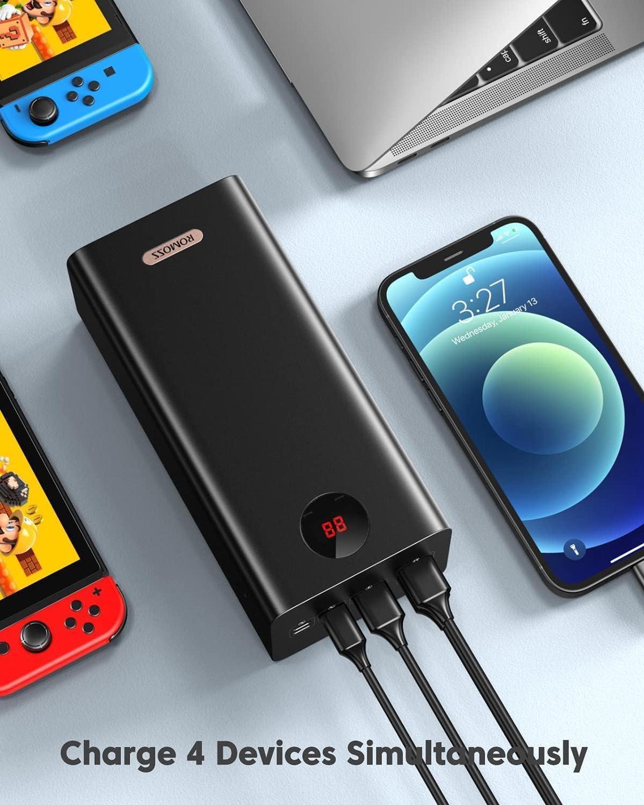 Alt view image 5 of 5 - ROMOSS 60,000mAh Large Power Bank, High Capacity Portable Charger 22.5W USB C Fast Charging, Long Lasting External Battery Pack with 4 Outputs & 3 Inputs for iPad, iPhone, Samsung, Switch and More