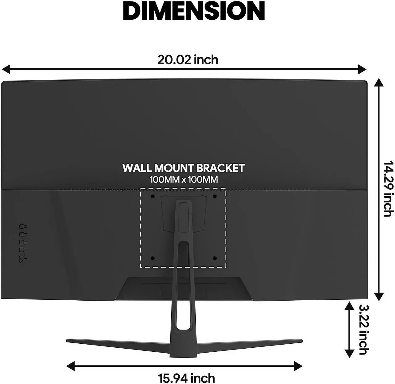 Alt view image 6 of 6 - CRUA 27" 144Hz/180Hz Curved Gaming Monitor, FHD 1080P VA Screen 1800R Computer Monitors, 1ms(GTG) with FreeSync, Low Motion Blur, DisplayPort, HDMI, Support Wall Mount Install- Black