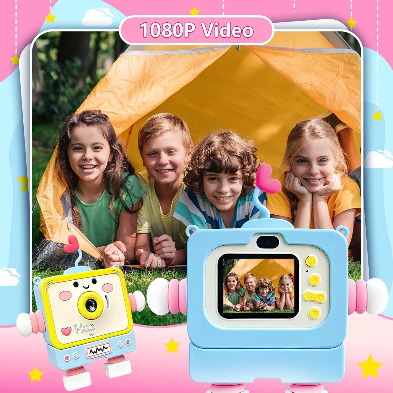Alt view image 7 of 7 - Hongsamde Kids Camera Toy for 3-12 Year Old Children, 2 Inch Screen 1080P Video Camcorder with Cartoon Robot Soft Silicone Cover Ideal Gift for Kids, 32G FT Card Included