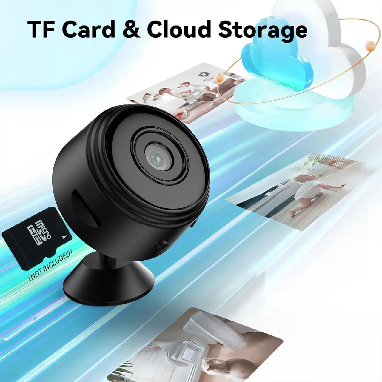Indoor monitoring camera, 1080P clear night vision, home security