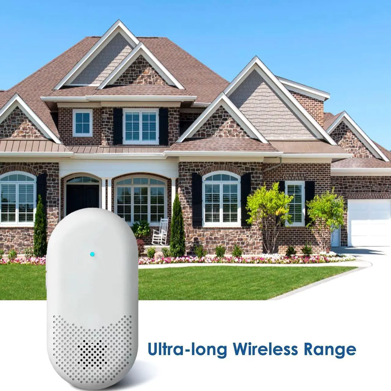 Alt view image 2 of 6 - Home outdoor wireless doorbell, operating distance of 1300 feet (2 plug-in receivers+1 transmitter)