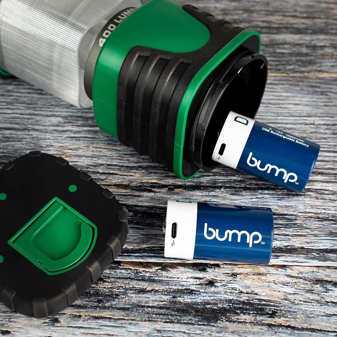 Alt view image 3 of 5 - Bump D 1.5V Rechargeable Lithium-Ion Batteries 4-Pack 12000 mWh, Fast USB-C Charging, Long-Lasting for Flashlights and Devices with Extended Running Time Charger Cable Included
