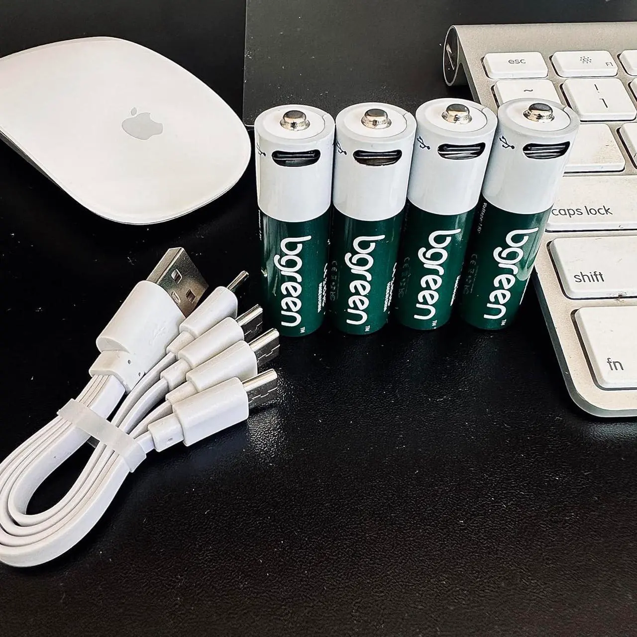 Alt view image 5 of 5 - bgreen USB-C Rechargeable AA Batteries, 8 Pack, 3400 mWh, High Output, Two 4-in-1 Charging Cables Included, 1.5 Hour Full Charge. Great for Remotes, Ring camera, Keyboard, mouse, etc.