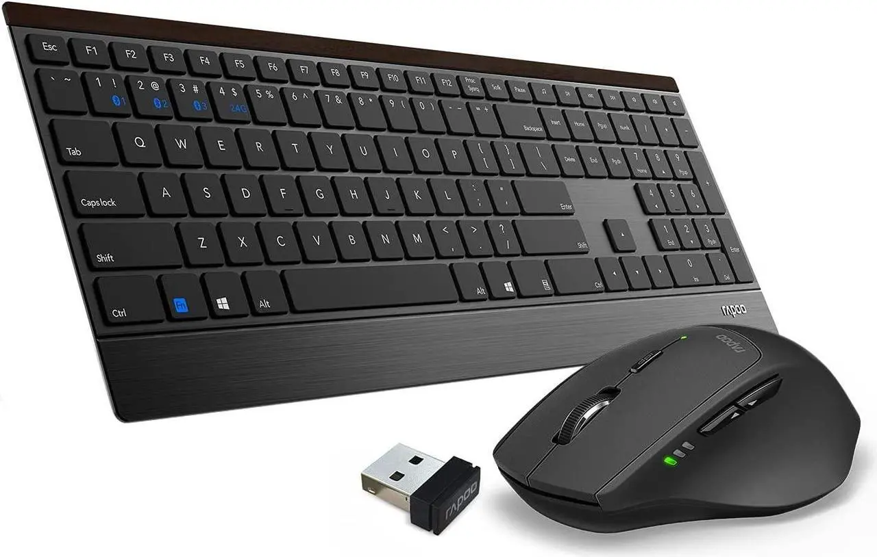 Main image of Rapoo 9500M Multi-Device Wireless Keyboard and Mouse Combo, Portable Ultra-Thin Keyboard and Mouse Set, Wireless Keyboard Mouse Combo for Windows/Mac/Linux/Chrome/Android