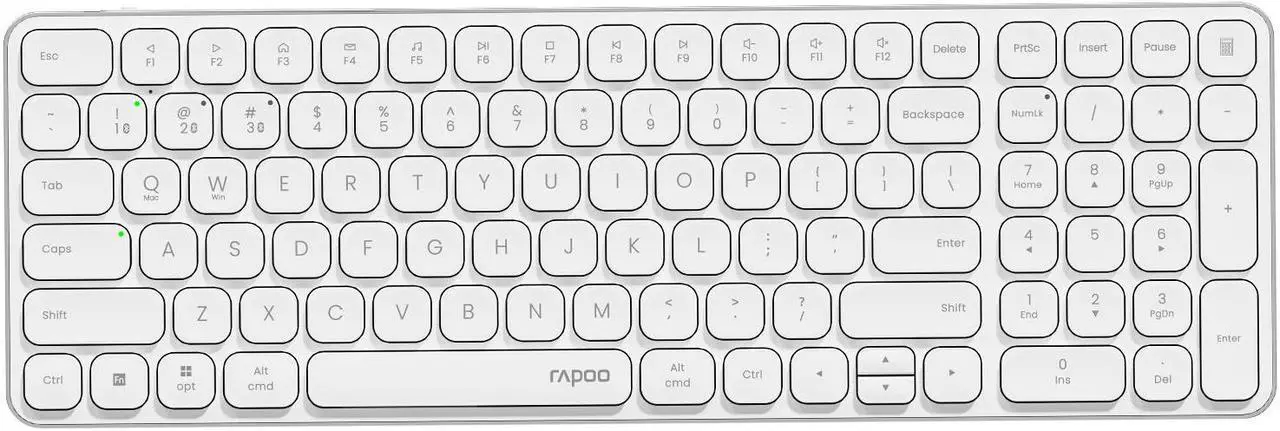 Main image of Rapoo E9350L Multi-Device Wireless Keyboard, Blade-Series E9350L 99-Key Ultra-Thin Keyboard, Support 4 Devices, Low-Profile, Quiet, USB-C, Rechargeable, Al-Alloy Frame, for Windows/Mac/Linux/Chrome
