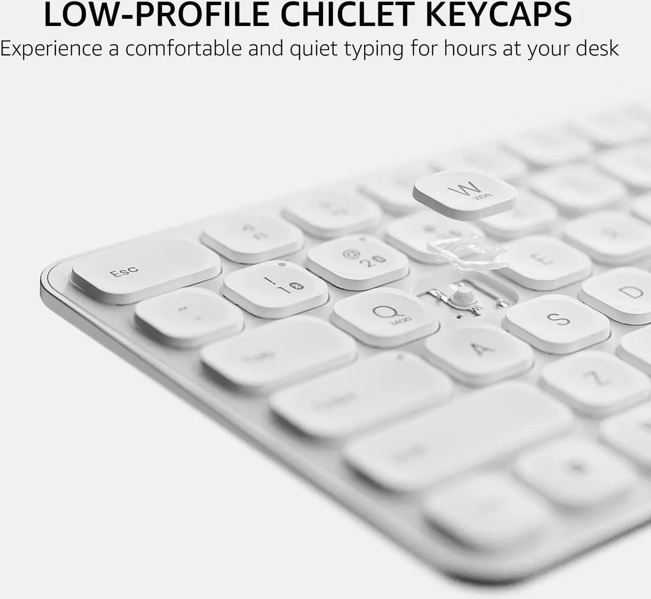 Alt view image 4 of 7 - Rapoo E9350L Multi-Device Wireless Keyboard, Blade-Series E9350L 99-Key Ultra-Thin Keyboard, Support 4 Devices, Low-Profile, Quiet, USB-C, Rechargeable, Al-Alloy Frame, for Windows/Mac/Linux/Chrome