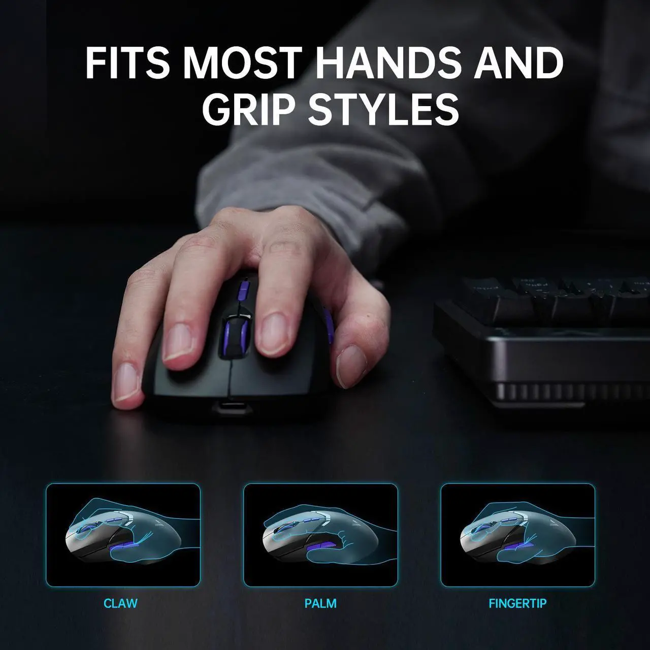 Alt view image 5 of 7 - Rapoo VT9Pro 4K Wireless Gaming Mouse, PAW 3398 Sensor, 26000 DPI, 4KHz Polling Rate, 0.25ms Response Time, Superlight, 180 Hours Battery Life, 10 Programmable Buttons, On-board Memory, Upgraded