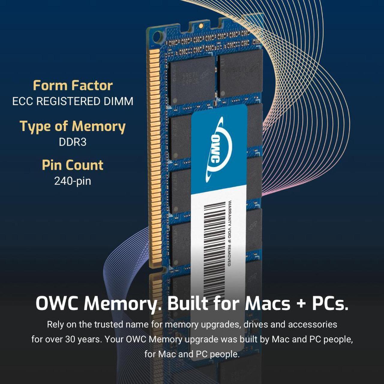 Alt view image 4 of 7 - OWC 8GB DDR3 1600 PC3-12800 CL11 1Rx4 240-pin 1.5V ECC Registered RDIMM Memory RAM Module Upgrade Compatible with HP Workstation Z820