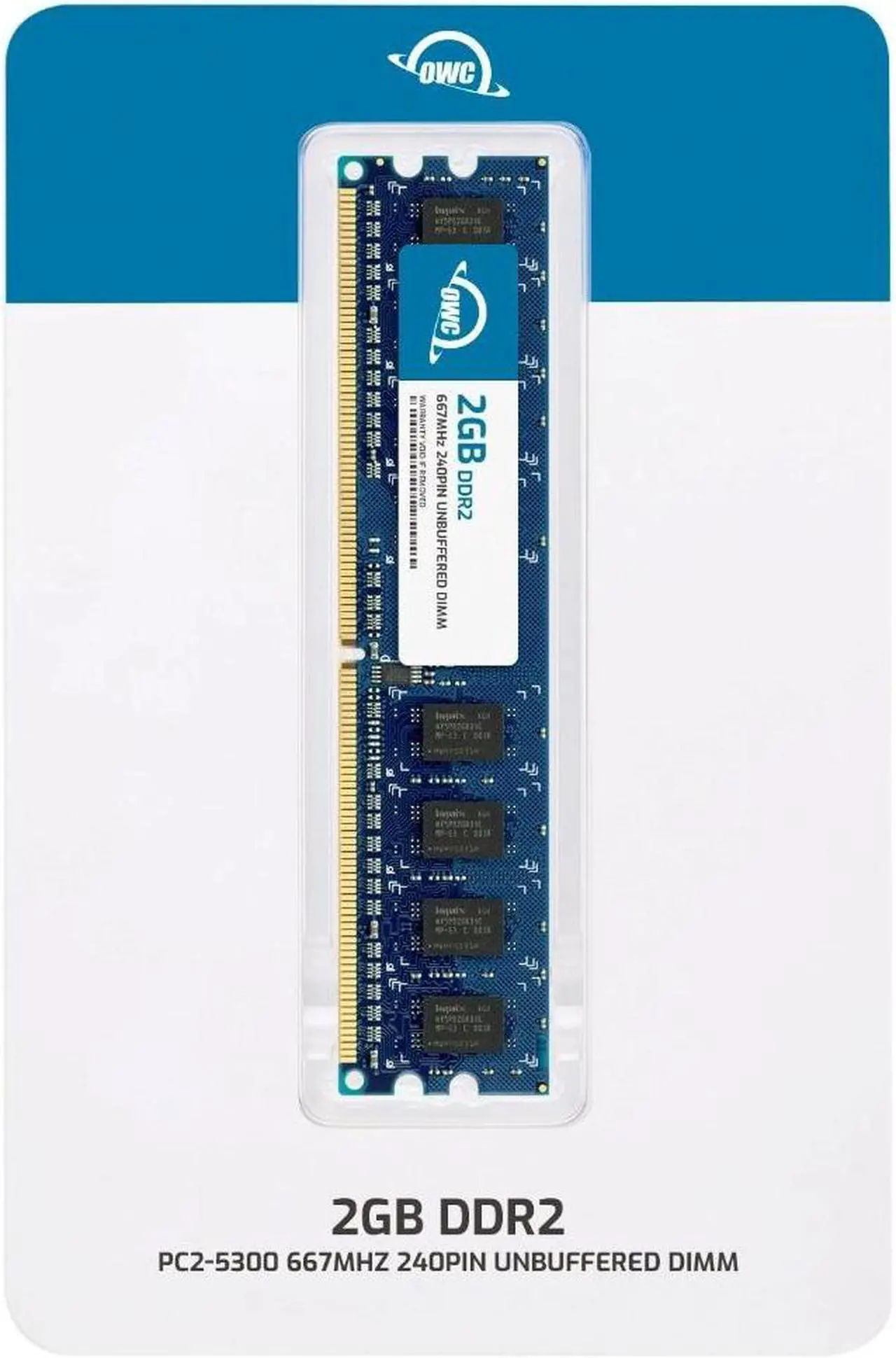Alt view image 2 of 7 - OWC 2GB DDR2 667 PC2-5300 CL5 2Rx8 240-pin 1.8V Non-ECC UDIMM Memory RAM Module Upgrade for Select Desktops
