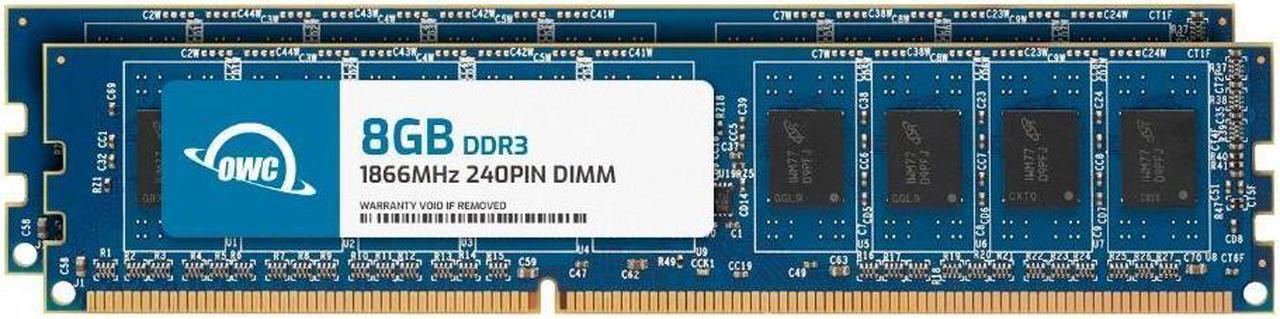Main image of OWC 16GB (2x8GB) DDR3 1866 PC3-14900 CL13 2Rx8 240-pin 1.5V Non-ECC UDIMM Memory RAM Module Kit