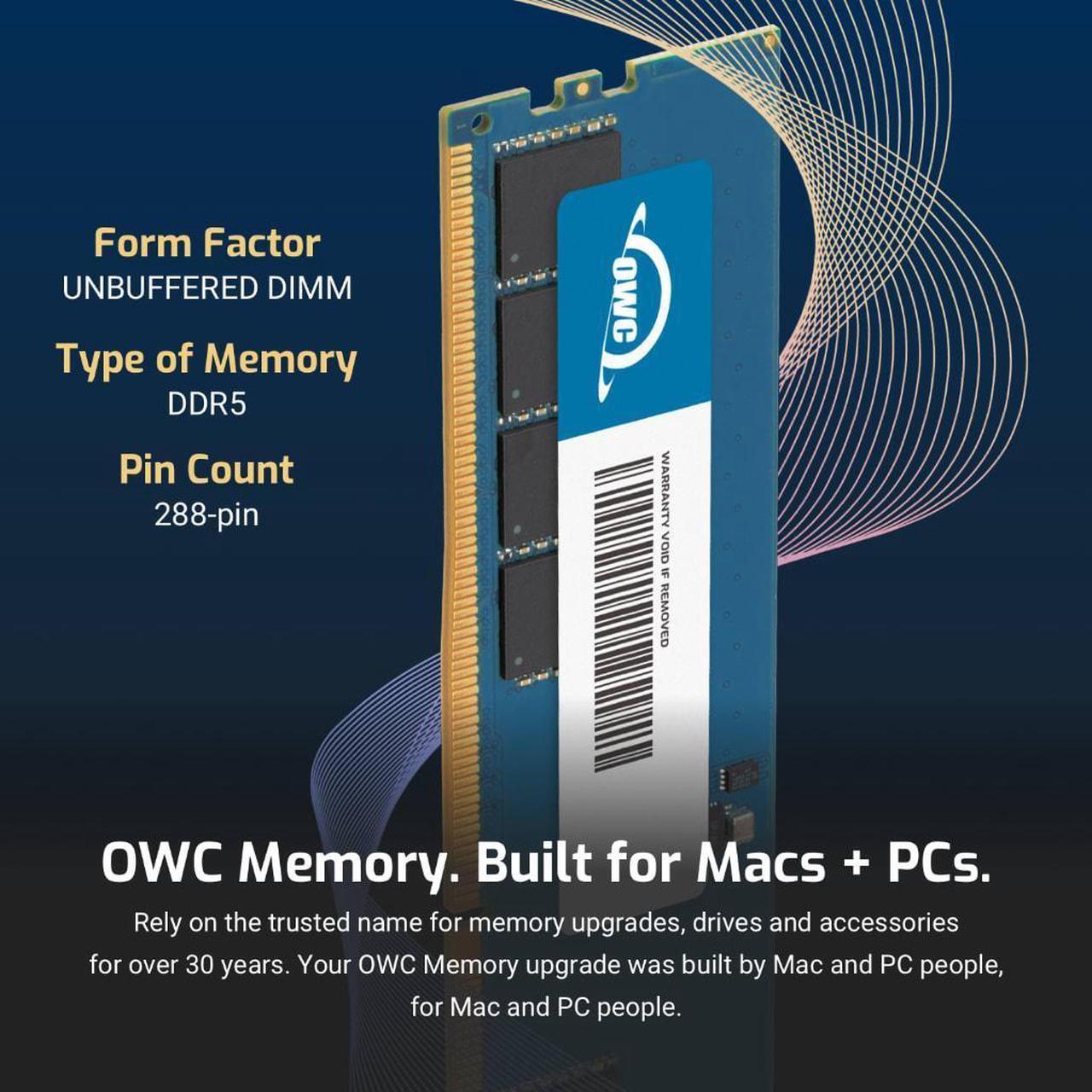 Alt view image 3 of 7 - OWC 8GB DDR5 5200 PC5-41600 CL42 1Rx8 288-pin 1.1V Non-ECC UDIMM Memory RAM Module Upgrade Compatible with HP OMEN 25L GT15-1075t 25L GT15-2085t 40L GT21-1490xt 40L GT21-2085t 45L GT22-1455xt