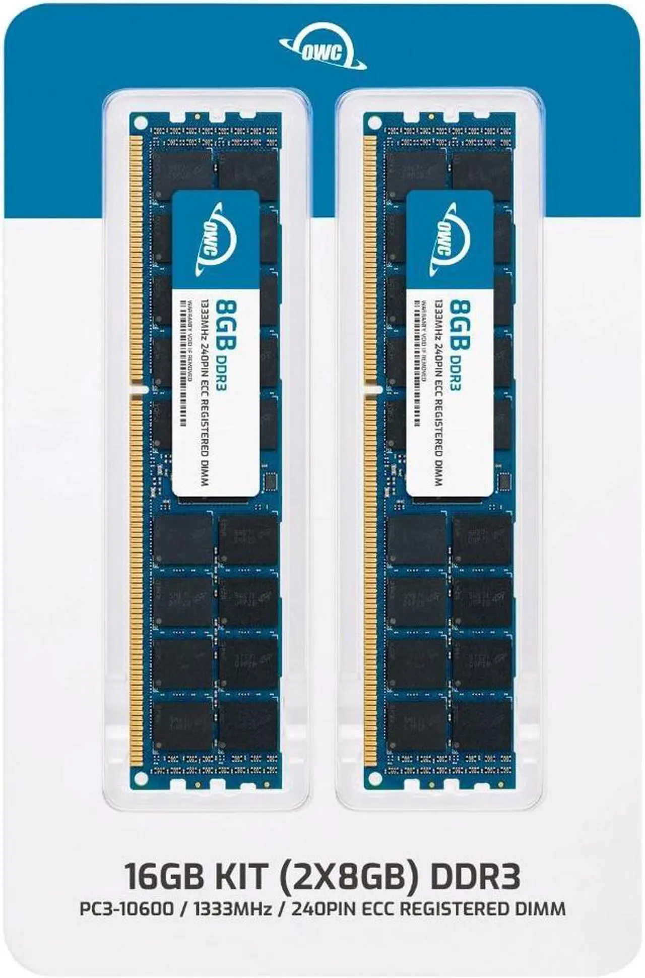 Alt view image 3 of 7 - OWC 16GB (2x8GB) DDR3 1333 PC3-10600 CL9 2Rx4 240-pin 1.5V ECC Registered RDIMM Memory RAM Module Upgrade Kit Compatible with HP ProLiant DL585 G7 ML370 G6 SL160s G6 SL160s G7