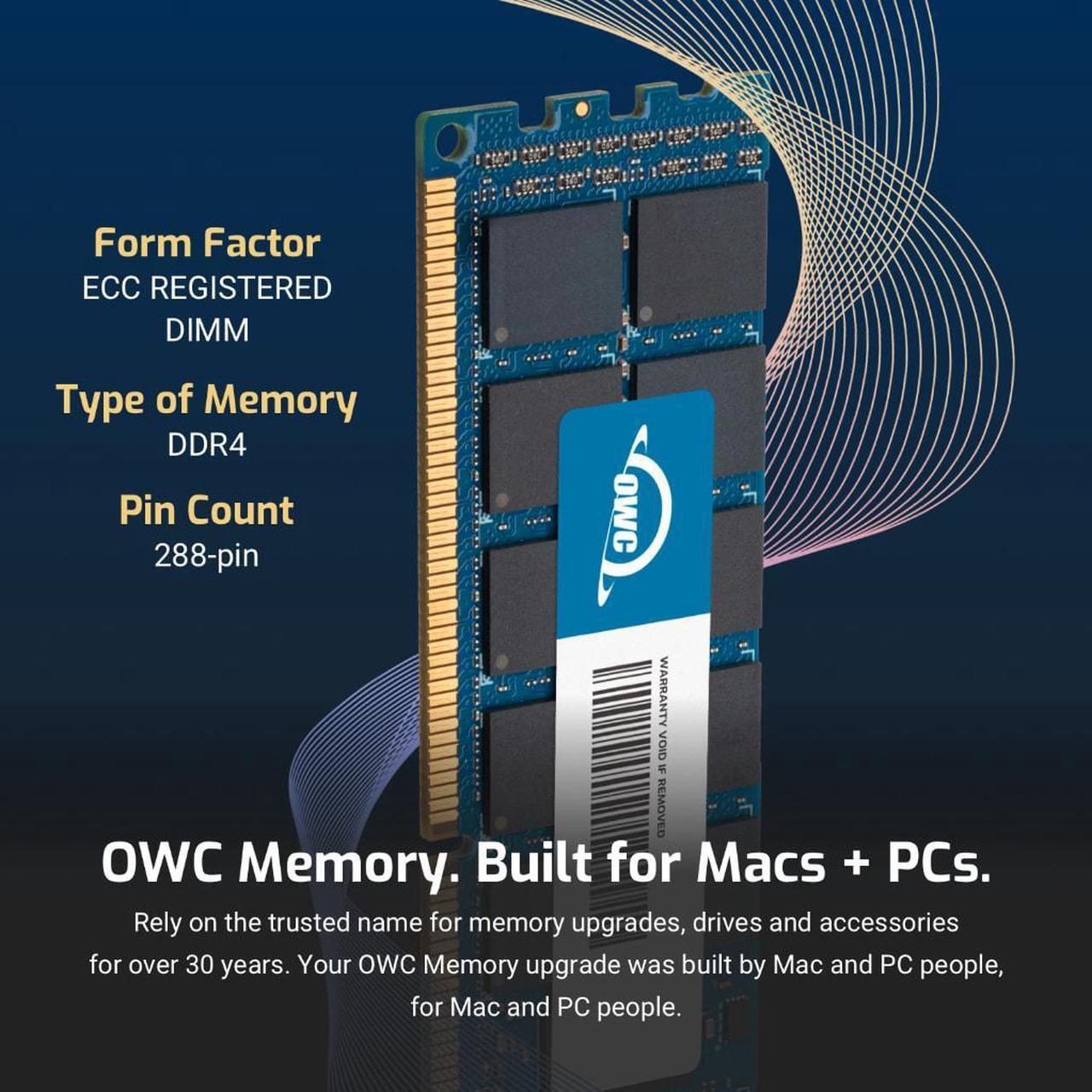 Alt view image 3 of 7 - OWC 128GB (4x32GB) Replacement for Synology D4RD-2666-32G, D4ER01-32G, DDR4 2666 MHz PC4-21300 ECC Registered RDIMM RAM Memory Compatible with Synology Flashstation FS3400, FS3410, FS3600