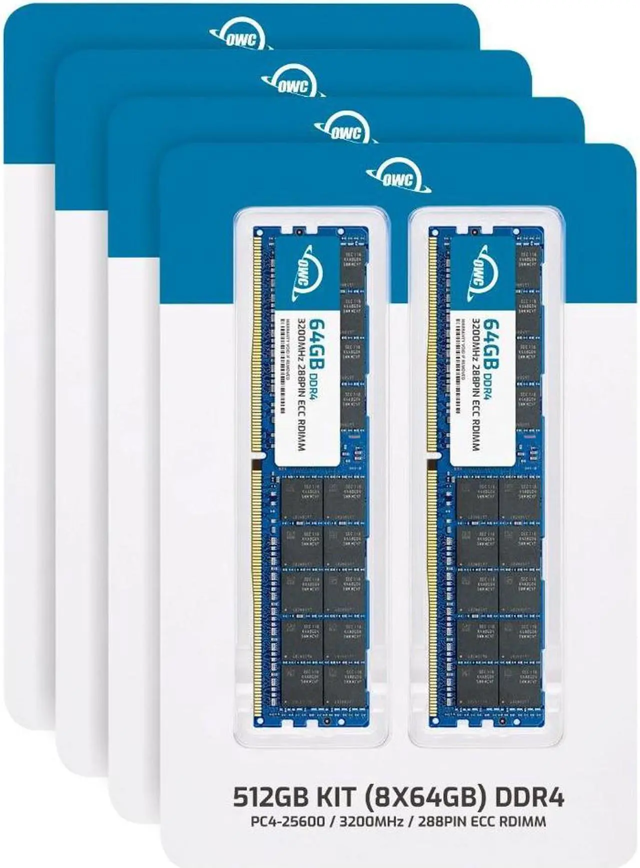 Alt view image 2 of 7 - OWC 512GB (8x64GB) DDR4 3200 PC4-25600 CL22 2Rx4 288-pin 1.2V ECC Registered RDIMM Memory RAM Module Upgrade Kit Compatible with HP Apollo 4200 Gen10 Plus