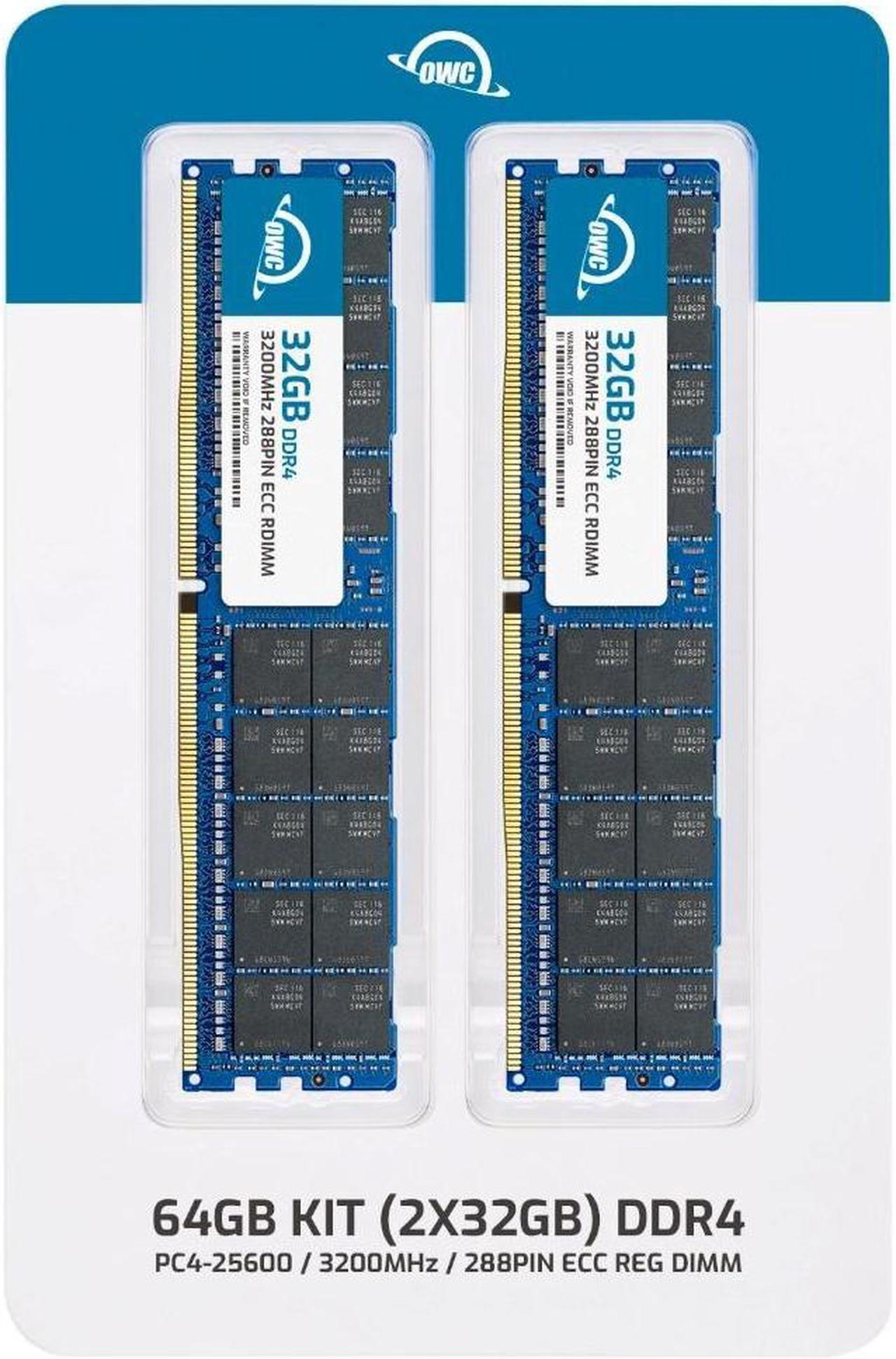 Alt view image 2 of 7 - OWC 64GB (2x32GB) DDR4 3200 PC4-25600 CL22 2Rx4 288-pin 1.2V ECC Registered RDIMM Memory RAM Module Upgrade Kit Compatible with Cisco UCS B200 M6 C125 M5 C220 M6 C240 M6 C245 M6