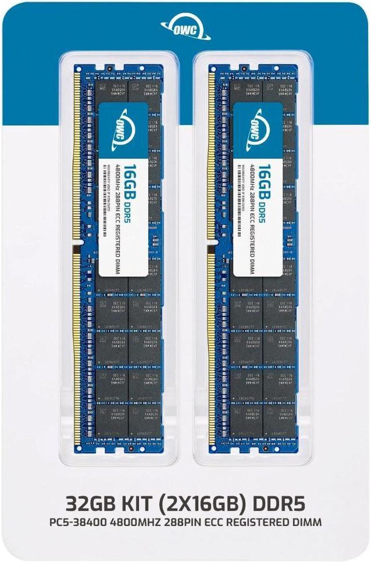 Alt view image 2 of 7 - OWC 32GB (2x16GB) DDR5 4800 PC5-38400 CL40 1Rx8 288-pin 1.1V ECC Registered RDIMM Memory RAM Module Upgrade Kit Compatible with ThinkSystem SD650 V3 SD650-I V3 SD665 V3 SD665-N V3 SR630 V3