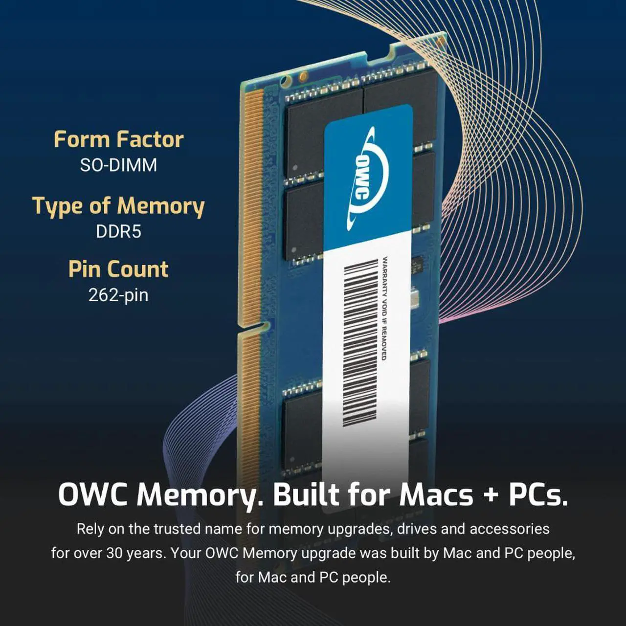 Alt view image 3 of 7 - OWC 32GB DDR5 5200 PC5-41600 CL42 2Rx8 262-pin 1.1V Non-ECC SODIMM Memory RAM Module Upgrade for Select Laptops or All-in-One Systems