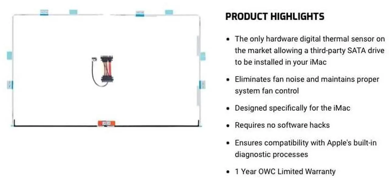 Alt view image 10 of 12 - OWC HDD Compatibility For all Apple iMac 27" Models 2012 and Later - Digital Sensor For SMC