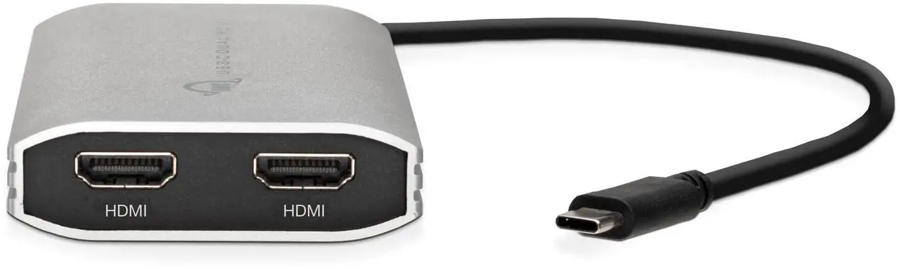 Alt view image 2 of 7 - OWC USB-C to Dual HDMI 4K Display Adapter with DISPLAYLINK for Apple M1 Mac or Any Mac or PC with USB-C or Thunderbolt