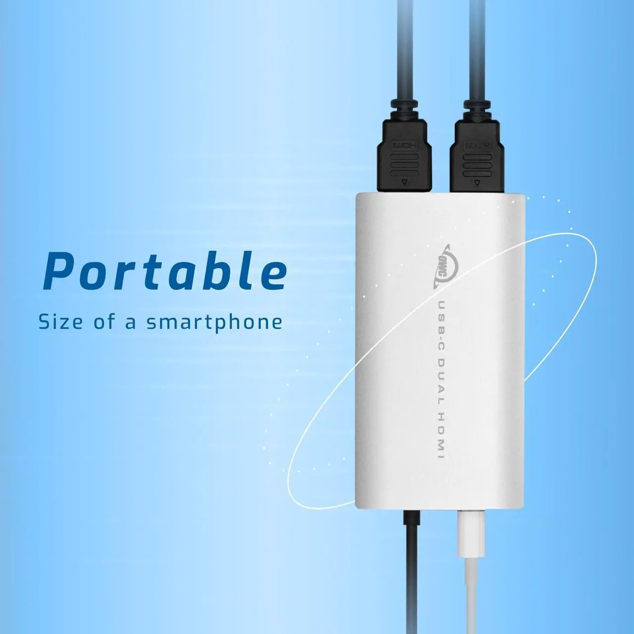 Alt view image 7 of 7 - OWC USB-C to Dual HDMI 4K Display Adapter with DISPLAYLINK for Apple M1 Mac or Any Mac or PC with USB-C or Thunderbolt