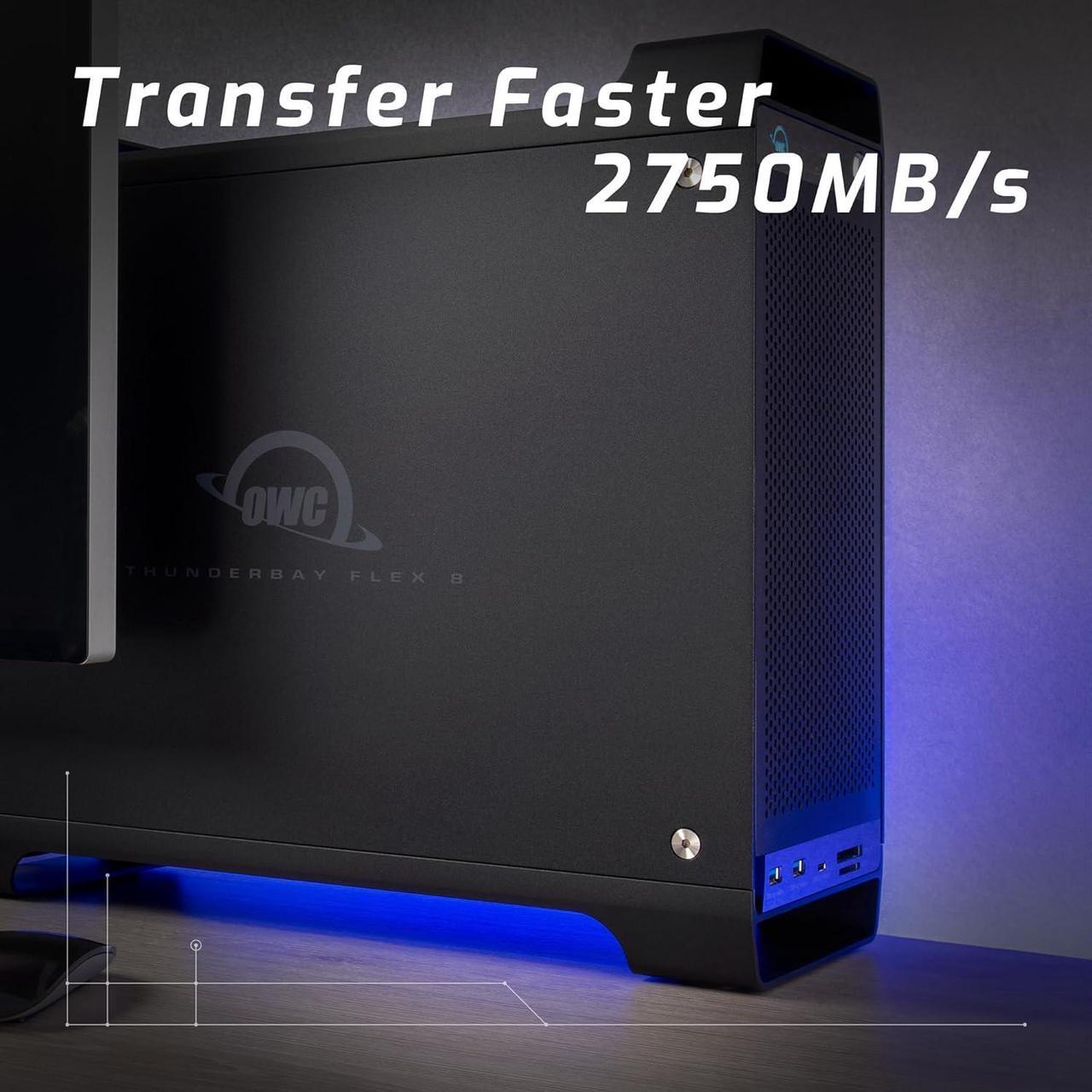 Alt view image 5 of 6 - OWC Thunderbay Flex 8 96TB HDD RAID Thunderbolt 3 Storage Docking Station w/PCIe Capabilities