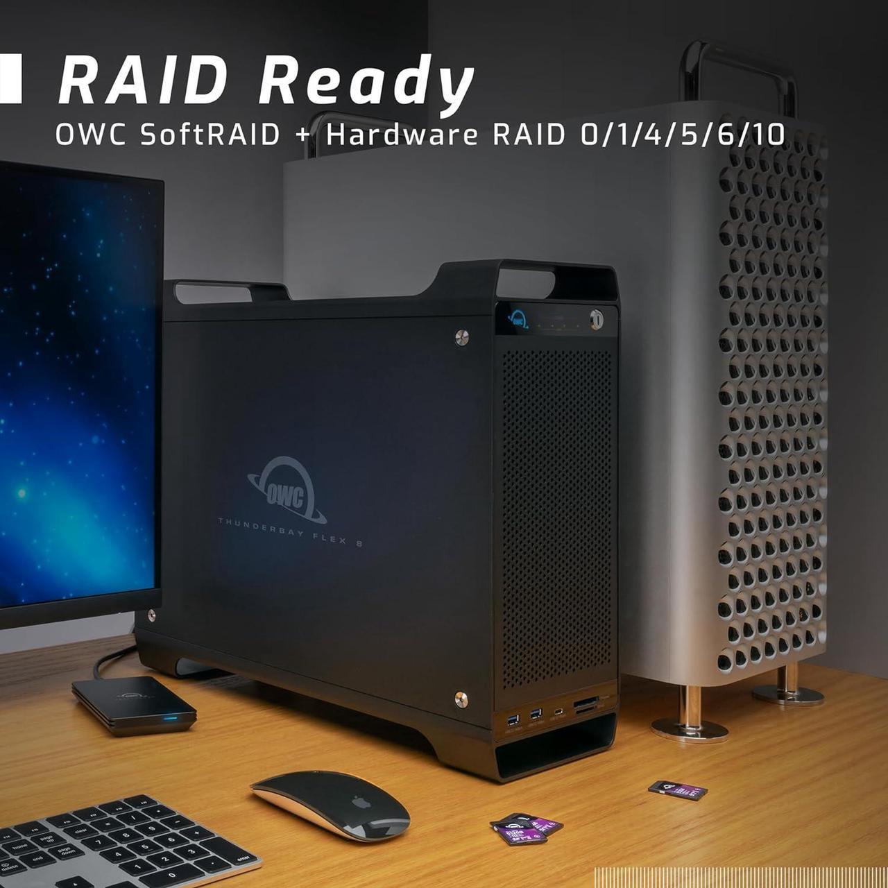 Alt view image 6 of 6 - OWC Thunderbay Flex 8 96TB HDD RAID Thunderbolt 3 Storage Docking Station w/PCIe Capabilities