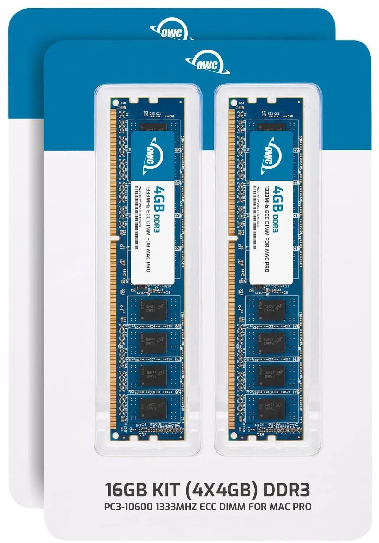 Alt view image 5 of 10 - OWC 16GB (4x4GB) PC3-10600 DDR3 ECC 1333MHz SDRAM DIMM 240 Pin Memory Upgrade kit for Mac Pro 'Nehalem'& 'Westmere' models. Perfect for the Mac Pro 8-core/Quad-core Xeon systems. Model OWC1333D3W4M16K